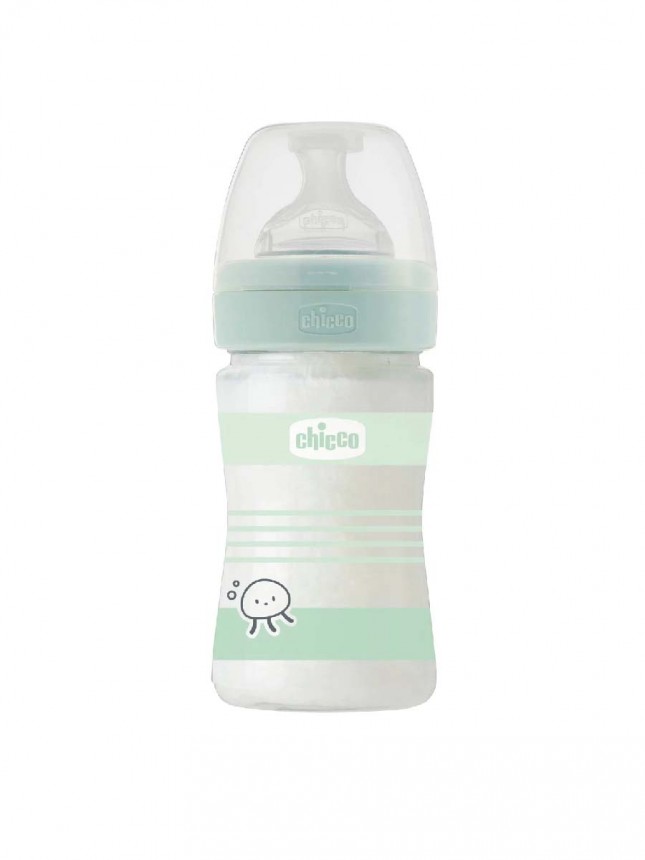 Chicco Well Being Biber�n de Vidrio Flujo Normal 0m+ 150ml Verde