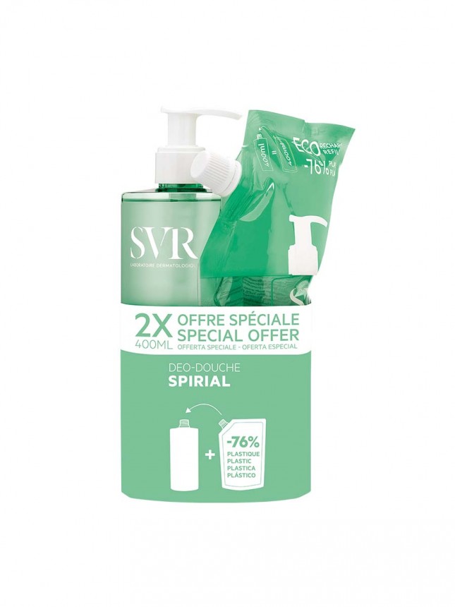 SVR Spirial Desodorante de ducha 400 ml + recambio