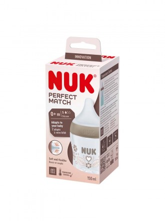 NUK Perfect Match bibern 150 ml corazones
