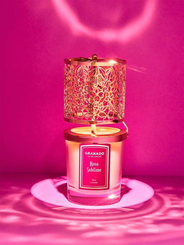 Grando Vela Lanterna Rosa Sublime