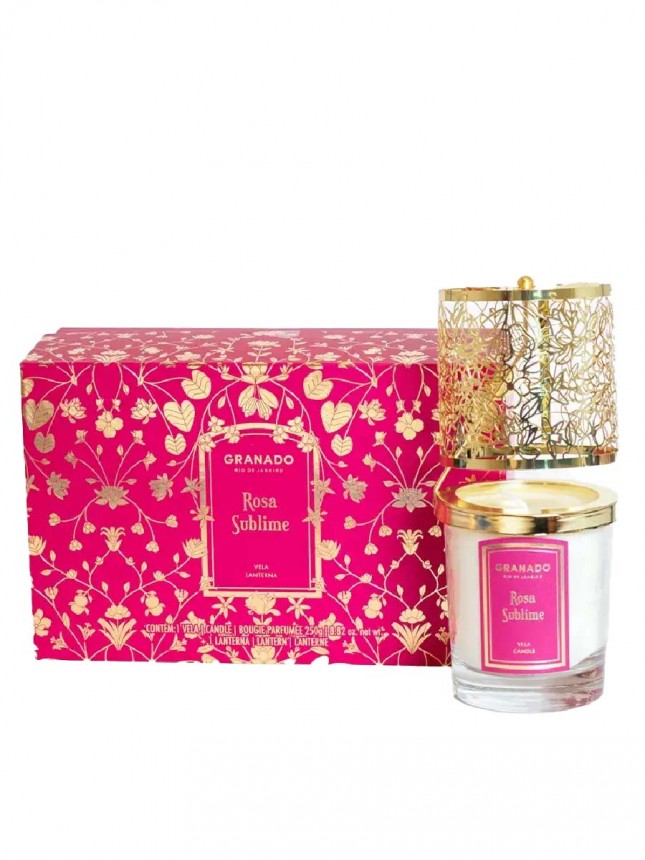 Grando Vela Lanterna Rosa Sublime