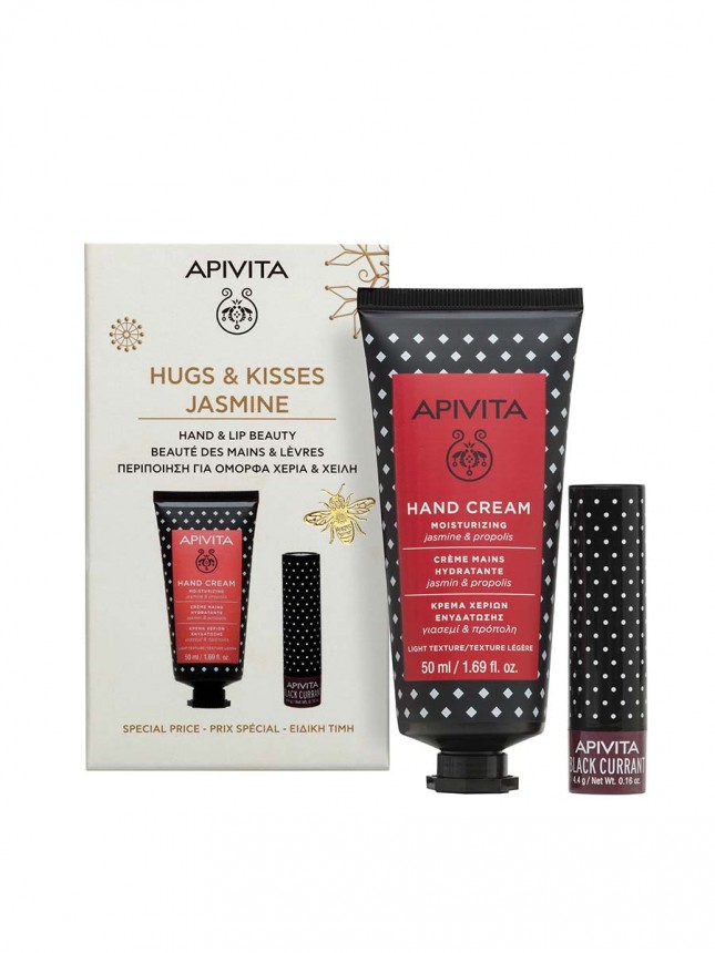 Apivita Coffret Natal Creme Mos Jasmim & Stick Labial Groselha Preta