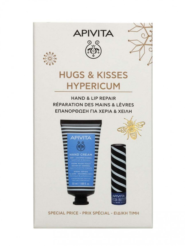 Apivita Christmas Coffret Crema de Manos y Barra de Labios Manteca de Cacao