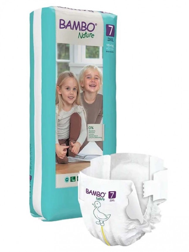 Bambo Nature Fraldas Tamanho 7 (3XL) +18 Kg(40 fraldas)