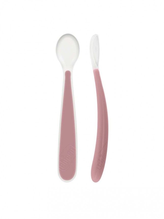 Chicco Alimenta��o Colher de Silicone Rosa 6+ meses (2 unidades)