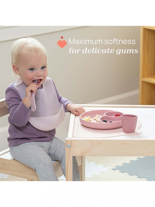 Chicco Alimentaci�n: Cuchara de silicona azul, a partir de 6 meses (2 unidades)