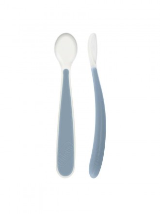 Chicco Alimenta��o Colher de Silicone Azul 6+ meses (2 unidades)