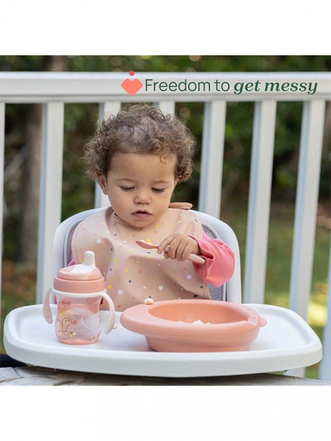Chicco Alimentaci�n Babero de tela rosa 6+ meses (2 unidades)
