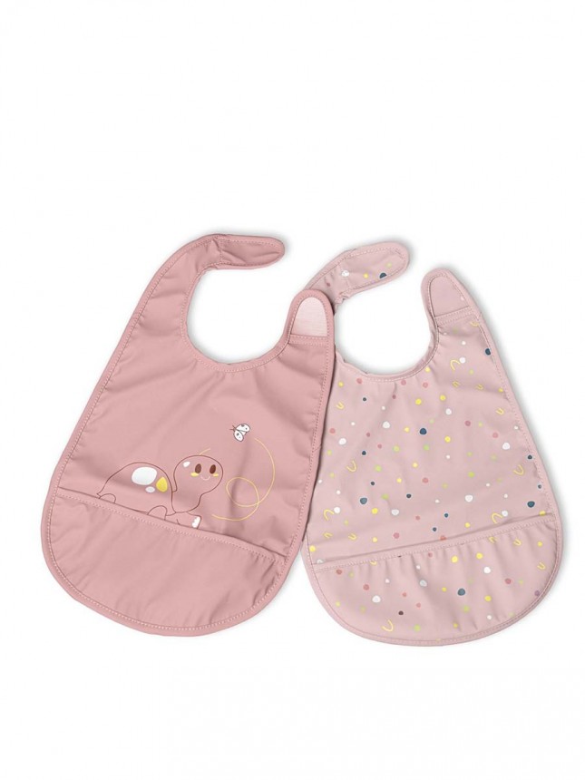 Chicco Alimentaci�n Babero de tela rosa 6+ meses (2 unidades)