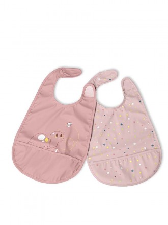 Chicco Alimentaci�n Babero de tela rosa 6+ meses (2 unidades)