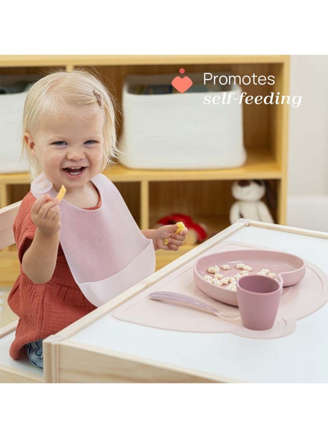 Chicco Alimenta��o Prato Silicone Cora��o Rosa 9+ meses