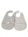 Chicco Alimentaci�n: Babero de tela gris, a partir de 6 meses (2 unidades)
