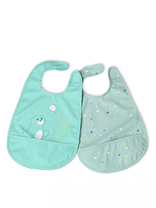 Chicco Alimenta��o Babete Tecido Azul 6+ meses (2 unidades)