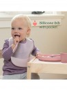 Chicco Alimenta��o Babete Silicone Rosa 6+ meses