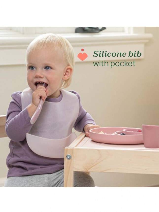 Chicco Alimenta��o Babete Silicone Rosa 6+ meses