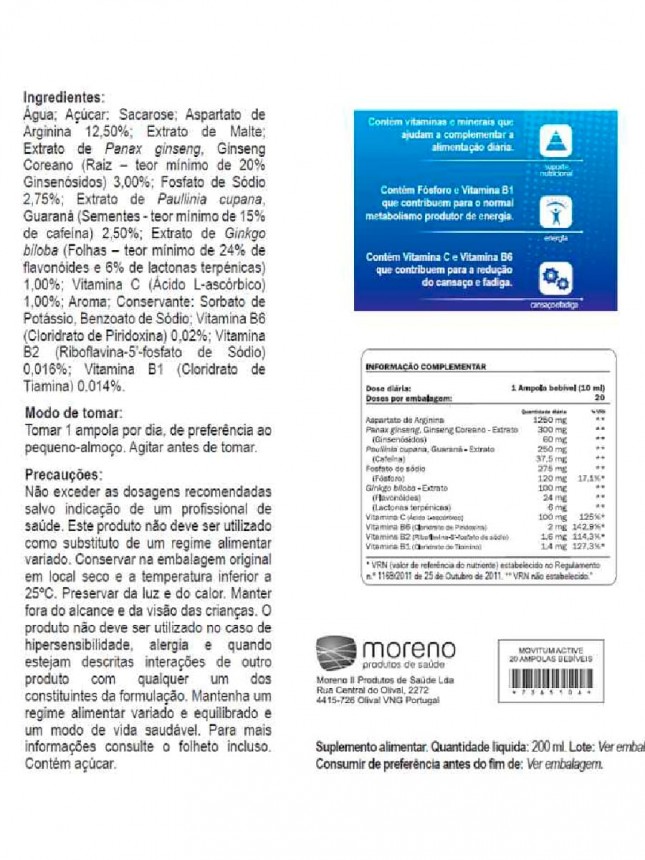 Movitum Active 20 Ampolas