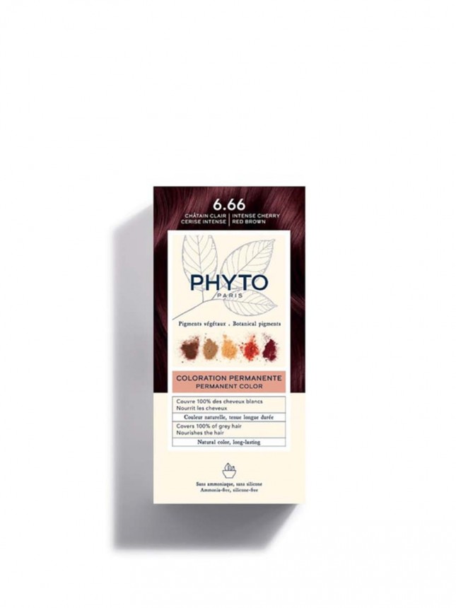 Phyto Kit Tinte permanente 6.66 Casta�o claro cereza intenso
