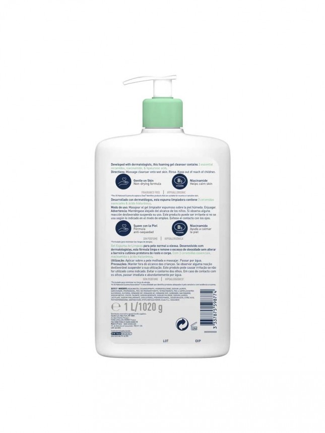 Cerave Cleanser Espuma Limpeza 976ml Desc 25%
