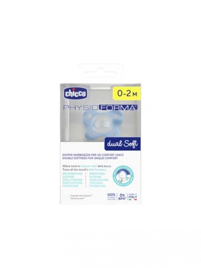Chicco Physio Dual Soft Chupeta Azul 0 a 2 meses