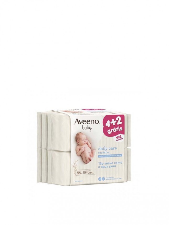 Aveeno Baby Toalhitas Limpeza x72 x6 Pack Poupanca