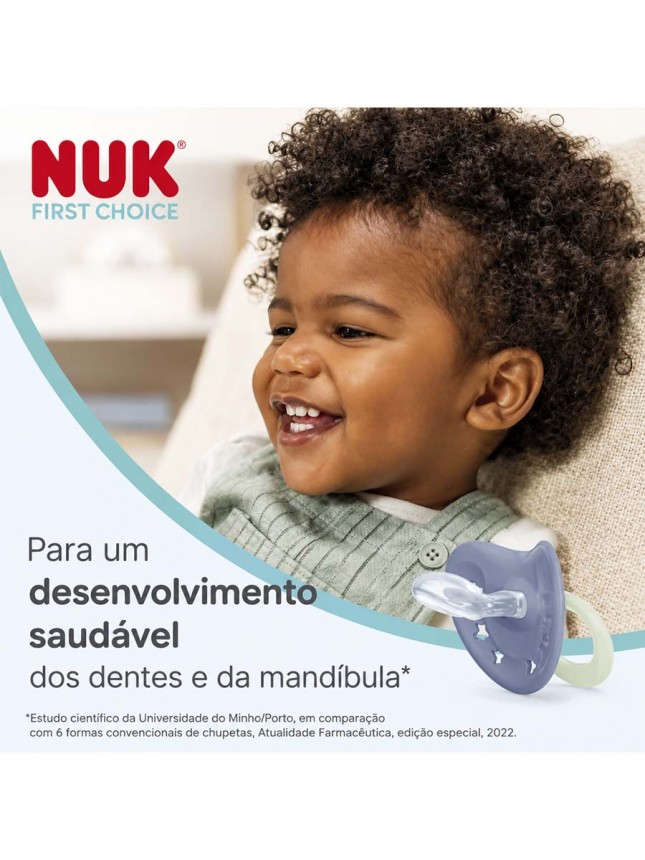 Chupete Nuk First Choice Day&Night azul, 18-36 meses, 2 unidades