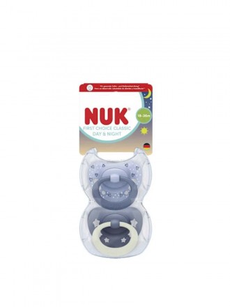 Nuk First Choice Day&Night Chupeta Azul18-36M X2